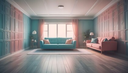 Photo interior modern design room 3d illustration;