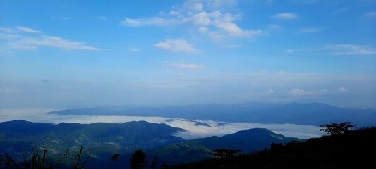 clouds over the mountains