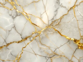 * Dramatic close-up of white marble, showcasing its subtle cracks and fissures, illuminated by flashes of shimmering gold