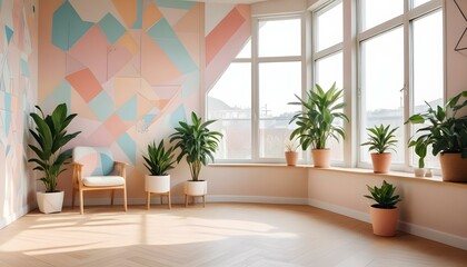 Photo interior modern design room 3d illustration;