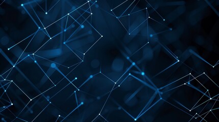 Fototapeta premium Cosmic Energy Flow: Blue Energy Waves and Show Molecules and abstract communication networks Dancing on a dark background like a puppet graph Shines with lively light particles.