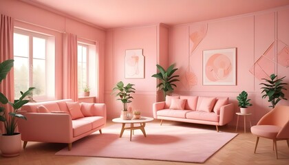 Photo interior modern design room 3d illustration;
