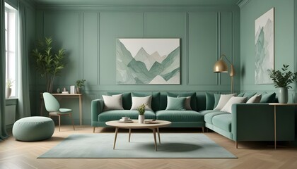 Photo interior modern design room 3d illustration;