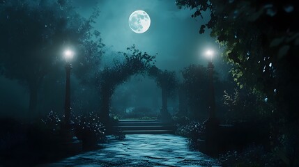 Moonlight Path in Enchanted Forest