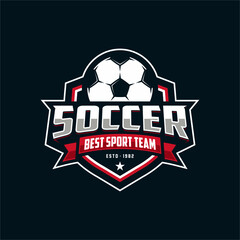 Football club logo. Football club emblem, design template on dark background