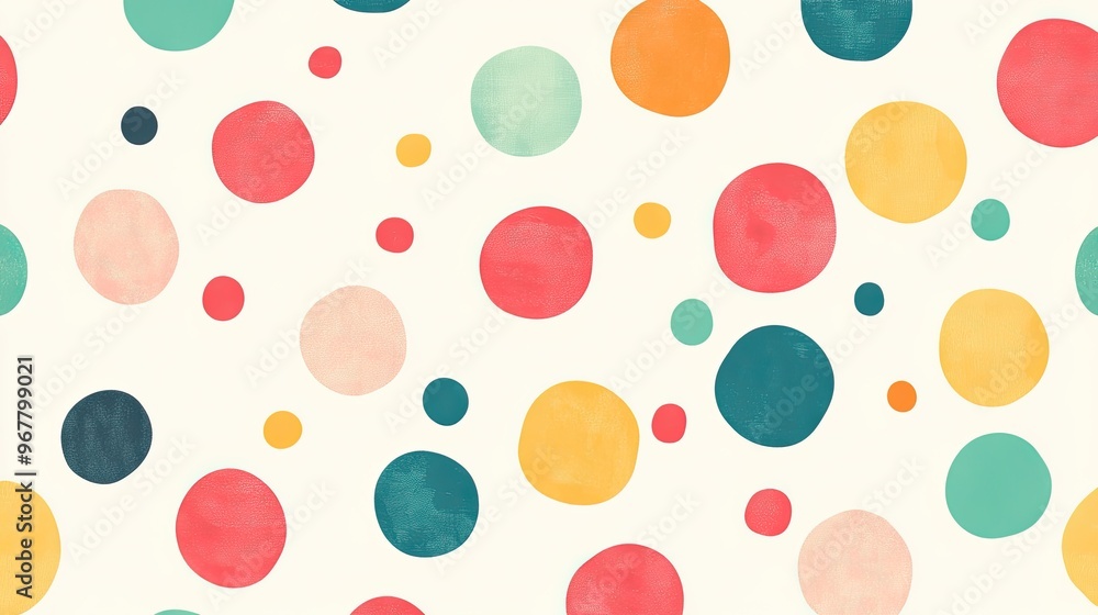 Poster seamless pattern of colorful polka dots