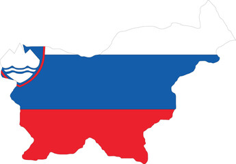 Slovenia Flag in Map, Slovenia Map with Flag, Map of Slovenia, Map with Flag, Nation Flag Slovenia