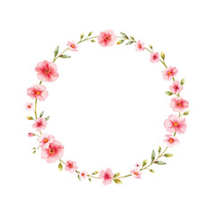 Wreaths, floral frames, watercolor flowers pink roses, Illustration hand painted. Isolated on white background. Perfectly for greeting card design. Pastel Watercolor Heart Shaped Floral Wreath