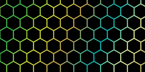 Abstract Luxurious Black Hexagonal Background. Luxury black pattern gradient background stroke. Vector Illustration. 3D Futuristic abstract honeycomb mosaic white background. 