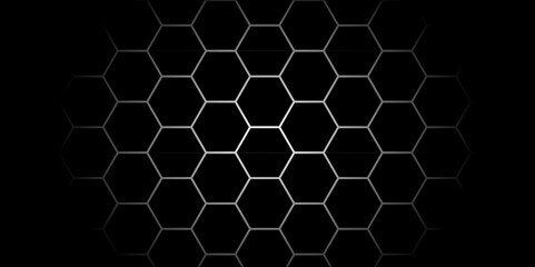 Abstract background with hexagons and geometric pattern in seamless design in illustration.  Modern simple style hexagonal graphic concept. Background with hexagons. clean and modern science.