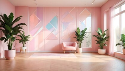 Photo interior modern design room 3d illustration;