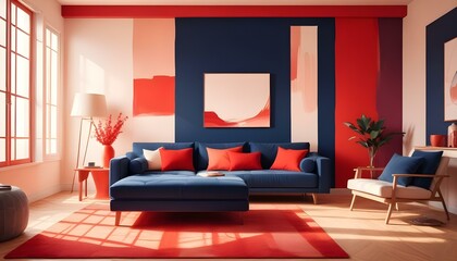 Photo interior modern design room 3d illustration;