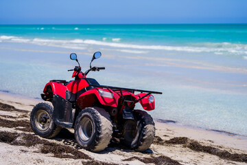 Buggy dunes on remote island beach at Djerba, Tunisia © aymankashef