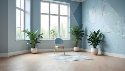 Fototapeta premium Photo interior modern design room 3d illustration;