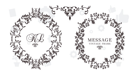 Hand Drawn vintage floral elements. Set of flowers, arrows and decorative elements.