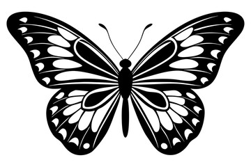  butterfly silhouettes collection, vector illustration isolated on a white background