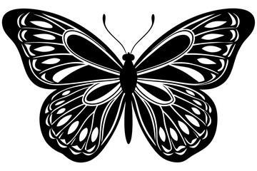  butterfly silhouettes collection, vector illustration isolated on a white background