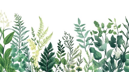 Obraz premium Green Lush Foliage Illustration