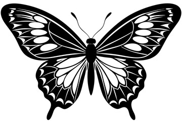  butterfly silhouettes collection, vector illustration isolated on a white background