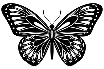  butterfly silhouettes collection, vector illustration isolated on a white background