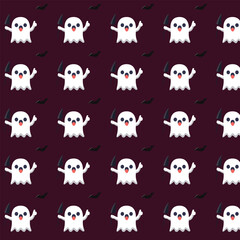 Fototapeta premium Patterns with Cute Ghosts 
