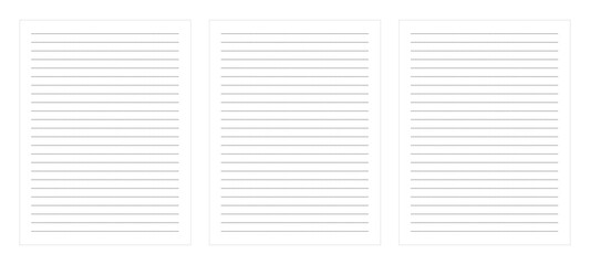 Paper lined.Note Paper. Vector Illustration.