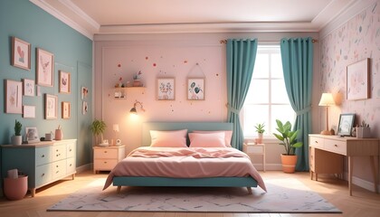 Photo interior modern design room 3d illustration;