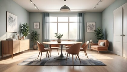 Fototapeta premium Photo interior modern design room 3d illustration;