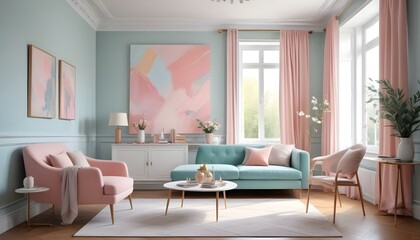 Fototapeta premium Photo interior modern design room 3d illustration;