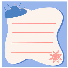 Sticker note and to do list, ideal for business or travel-themed banners and cards
