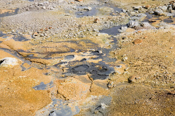 Russia Kamchatka Valley of Geysers on a summer cloudy day