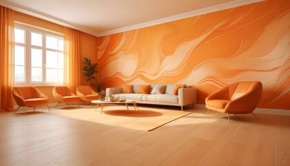 Photo interior modern design room 3d illustration;