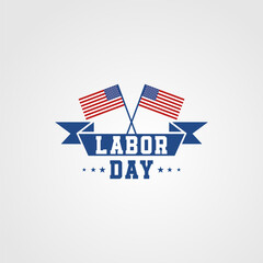 logo Happy labor day celebration  usa american logo design element vector suistable for labor day celebration