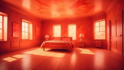 Fototapeta premium Photo interior modern design room 3d illustration;