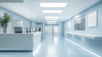 Fototapeta premium Hospital Corridor Interior Design