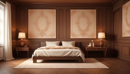 Photo interior modern design room 3d illustration;