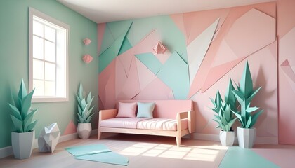 Photo interior modern design room 3d illustration;