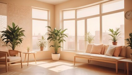 Photo interior modern design room 3d illustration;