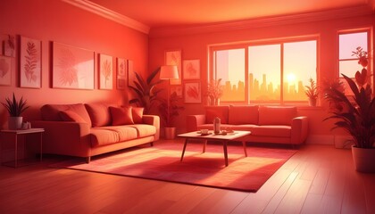 Photo interior modern design room 3d illustration;