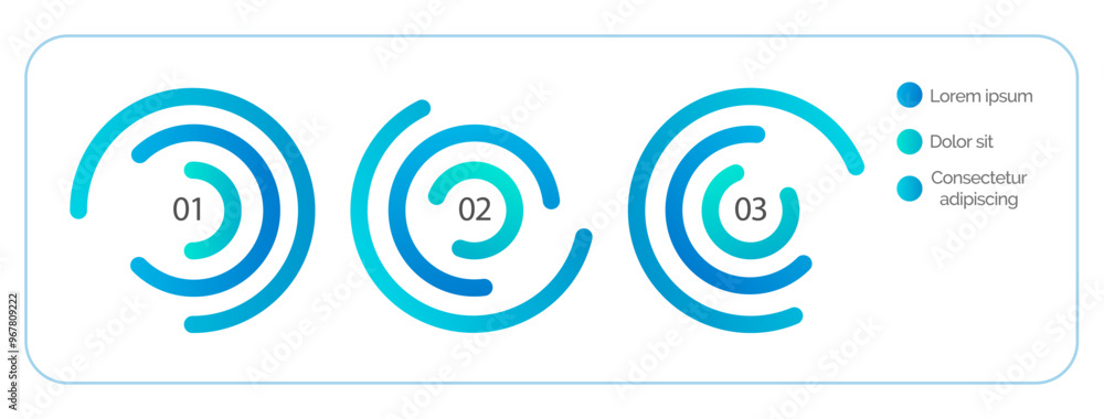 Poster business data visualization. infographic icons with 3 steps designed for abstract background templat