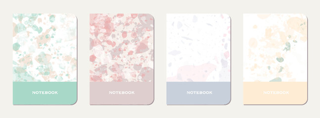 School notebook cover design. Terrazzo abstract