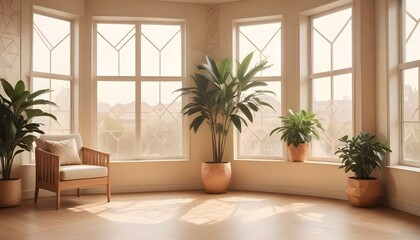 Photo interior modern design room 3d illustration;