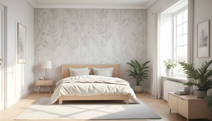 Photo interior modern design room 3d illustration;