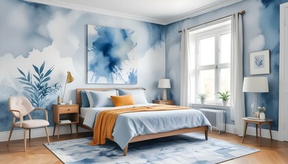 Photo interior modern design room 3d illustration;