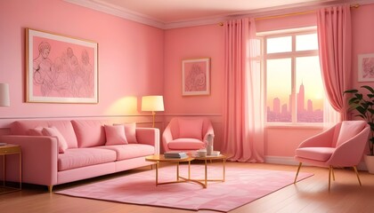 Photo interior modern design room 3d illustration;