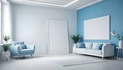 Photo interior modern design room 3d illustration;