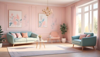 Photo interior modern design room 3d illustration;