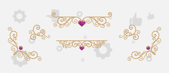 laurel wreath vector illustration Beautiful spherical floral frames with hand-drawn contour lines depicting blossoming flowers set on a white background. Collection of vintage laurel wreaths. a group