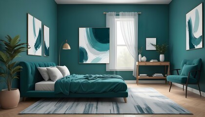 Photo interior modern design room 3d illustration;