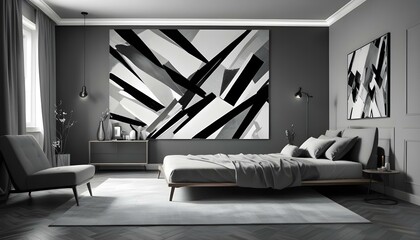 Photo interior modern design room 3d illustration;